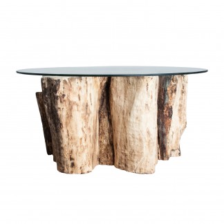 Mesa de centro tizi, en color natural envejecido, de estilo étnico. Fabricado en madera suar. Producto desmontable.