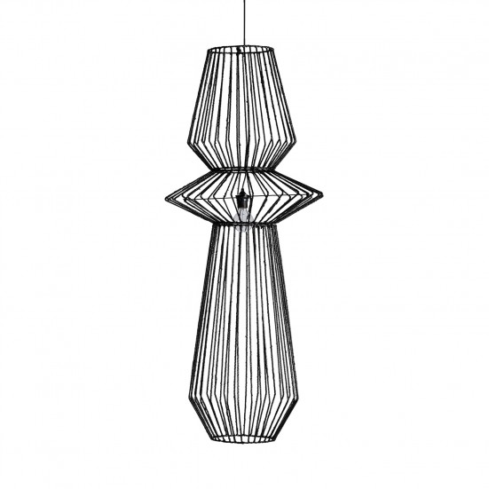 Lámpara de techo plissé metal, en color negro, de estilo nórdico. Fabricado en hierro.