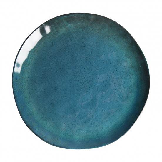 Plato irenka, en color azul, de estilo shabby chic. Fabricado en cerámica.