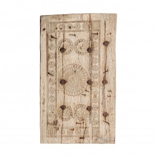 Panel decorativo askale, en color natural envejecido, de estilo étnico. Fabricado en madera de teka.