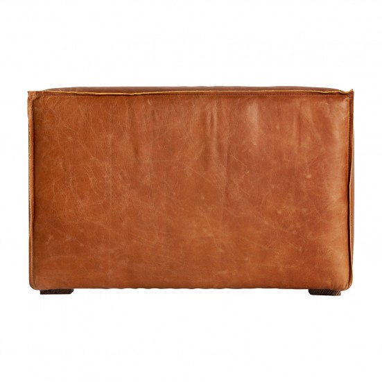 Sofá modular auburn, en color marrón, de estilo vintage. Fabricado en madera abedul, combinado con piel y espuma. Compatible con: 31305,31306.