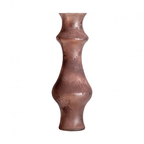 Jarrón gieler, en color marrón envejecido, de estilo art deco. Fabricado en cristal.