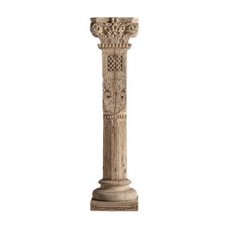 Columna surt askale, en color natural envejecido, de estilo étnico. Fabricado en madera de teka.