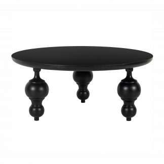 Mesa de centro rhodes, en color negra, de estilo contemporáneo. Fabricado en madera de mango. Producto desmontable.