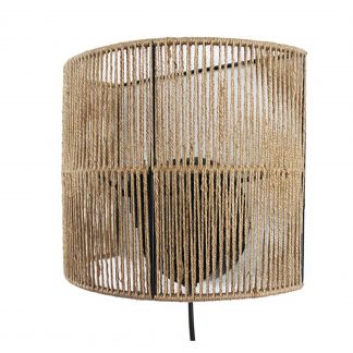 Lámpara de pared khed, en color natural, de estilo boho. Fabricado en yute, combinado con hierro.