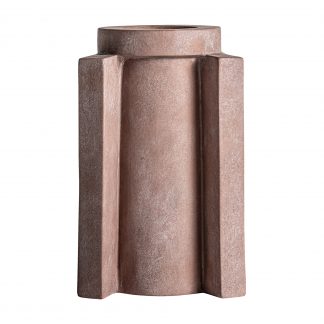 Jarrón leif, en color marrón, de estilo art deco. Fabricado en cerámica.