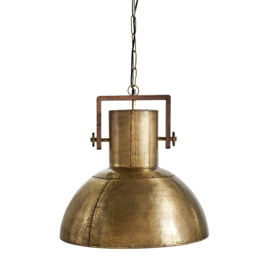 Lámpara de techo, en color oro, de estilo art deco. Fabricado en hierro.