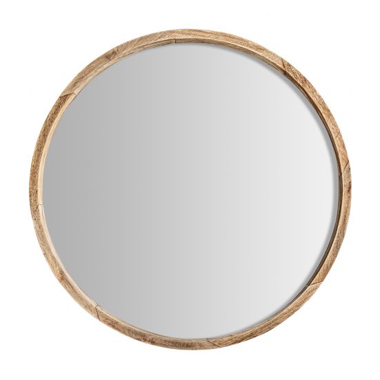 Espejo, en color natural, de estilo colonial. Fabricado en madera de mango, combinado con espejo.