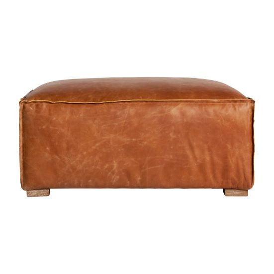 Sofá modular auburn, en color marrón, de estilo vintage. Fabricado en madera abedul, combinado con piel y espuma. Compatible con: 31304,31306.