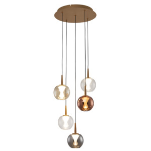 LAMPARA 5L- BASE REDONDO ORO - 8941(X2)+8938+8939+8940