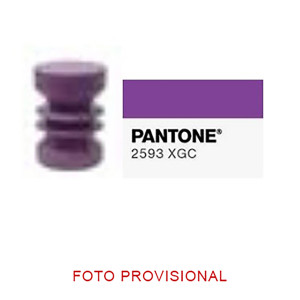 Mesa auxiliar Glow de estilo contemporáneo, fabricado en hierro en color morado con acabado brillo.
