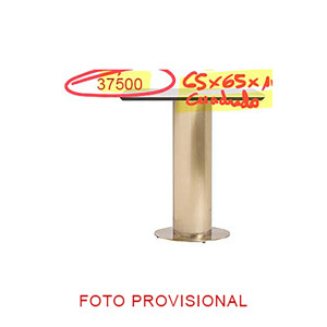 Mesa bar Tasque de estilo art deco, fabricado en acero en color oro, combinado con porcelánico en color negro.