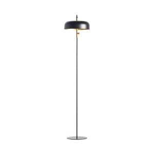 Lámpara de pie Bellini de estilo art deco, fabricado en hierro en color negro, combinado con latón en color oro. Producto desmontable.