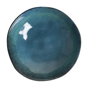 Plato Irenka de estilo shabby chic, fabricado en cerámica en color azul.