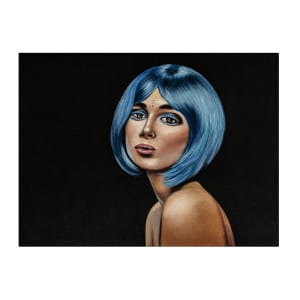 Lienzo Elyna de estilo contemporáneo, fabricado en lienzo en color tonos de azul con acabado artesanal.