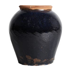 Jarrón Stein de estilo clásico, fabricado en cerámica en color azul.