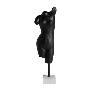 Busto Messier de estilo contemporáneo, fabricado en aluminio en color negro, combinado con mármol en color blanco.