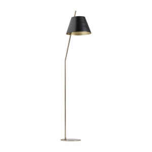 Lámpara de pie Lilly de estilo art deco, fabricado en hierro en color oro en color negro.
