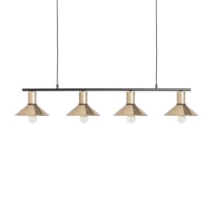 Lámpara de colgar Elzach de estilo art deco, fabricado en hierro en color oro en color negro.