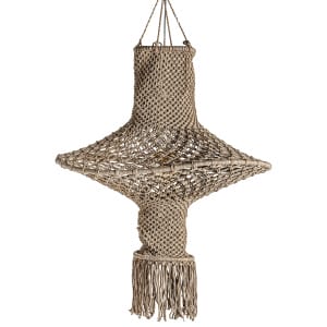Lámpara de colgar Bera de estilo étnico, fabricado en algodón en color marrón. Producto plegable.