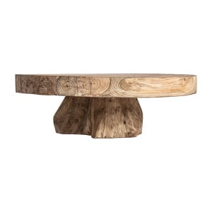 Mesa de centro nysted de estilo colonial, fabricado en madera de teka reciclada en color marrón.