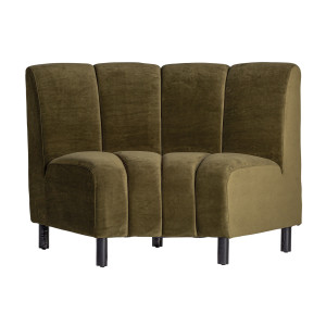 Módulo sofá central shul de estilo art deco, fabricado en terciopelo en color verde, combinado con espuma. Compatible con: 31383.