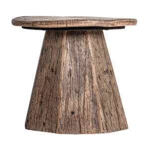 Mesa auxiliar walding de estilo nórdico, fabricado en madera recuperada en color marrón.