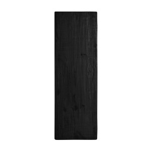 Peana Vievy de estilo art deco, fabricado en madera de pino reciclado en color negro.