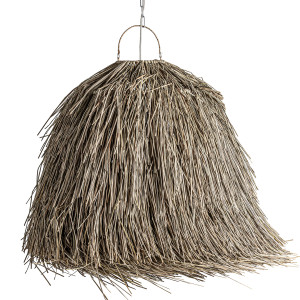 Lámpara de colgar Calenga de estilo boho, fabricado en fibra natural en color marrón.