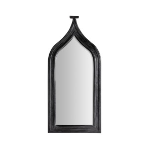 Espejo Barben de estilo clásico, fabricado en espejo en color negro, combinado con madera dm.