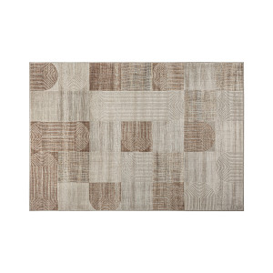 Alfombra chaniya de estilo clásico, fabricado en viscosa en color tonos en marrón.