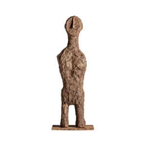 Busto jam de estilo contemporáneo, fabricado en papel maché en color marrón.