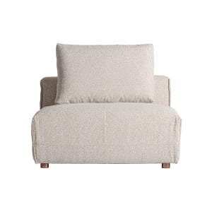 Módulo sofá central vignaie de estilo contemporáneo, fabricado en poliéster en color crema. Producto desmontable.