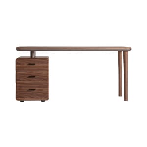 Escritorio giswil de estilo art deco, fabricado en madera contrachapada en color marrón. Producto desmontable.