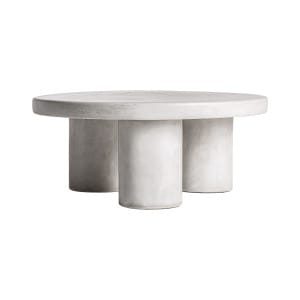 Mesa de centro Cles de estilo art deco, fabricado en gres en color gris. Producto desmontable.