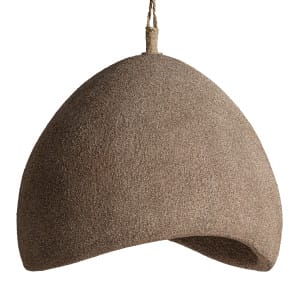 Lámpara de colgar Thierry de estilo contemporáneo, fabricado en resina en color marrón.