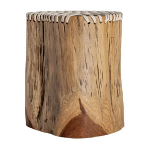 Mesa auxiliar obernai de estilo étnico, fabricado en madera suar en color marrón con acabado natural.