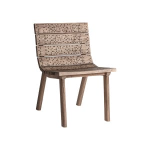 Silla Jacquard de estilo contemporáneo, fabricado en madera de olmo en color marrón.