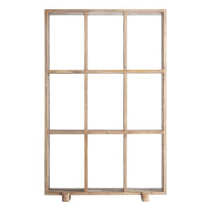 Librería jacquard, de estilo contemporáneo. Fabricado en madera de mango, en color marrón claro.