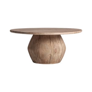 Mesa de centro jacquard, de estilo contemporáneo. Fabricado en madera de mango, en color marrón claro. Producto desmontable.