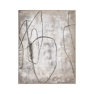 Lienzo enver de estilo contemporáneo, fabricado en lienzo en color tonos claros con acabado artesanal, combinado con madera de pino en color marrón claro.