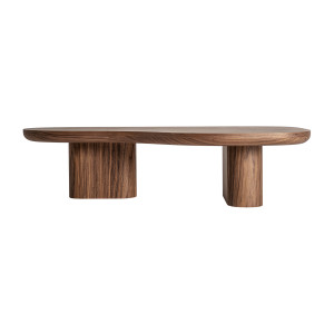 Mesa de centro dubí de estilo contemporáneo, fabricado en madera dm en color marrón, combinado con madera contrachapada. Producto desmontable.