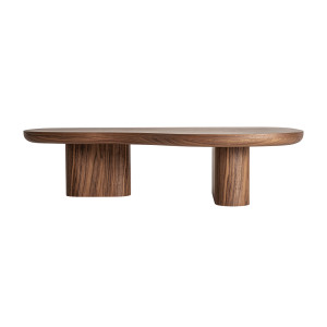 Mesa de centro dubí de estilo contemporáneo, fabricado en madera dm en color marrón, combinado con madera contrachapada. Producto desmontable.