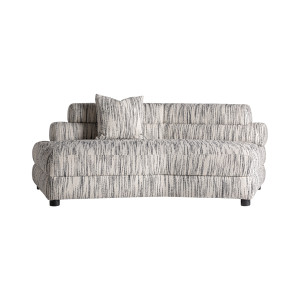 Módulo sofá esquinero Bredsand de estilo contemporáneo, fabricado en poliéster en color blanco con acabado jaspeado, combinado con madera de pino en color negro y madera contrachapada. Tapizado: 70% poliéster,12% arílico,8% lana,6% algodón,3% viscosa y 1% poliamida. Compatible con: 36130.