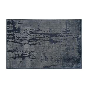 Alfombra jade de estilo clásico, fabricado en viscosa en color azul petroleo en color beige.