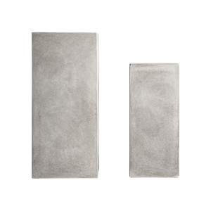 Peana j 2 Loris de estilo industrial, fabricado en terracota en color gris.