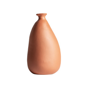 Jarrón Siena de estilo contemporáneo, fabricado en vidrio en color naranja con acabado mate.