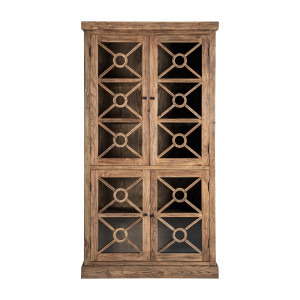 Vitrina Norvik de estilo contemporáneo, fabricado en madera de olmo en color marrón.