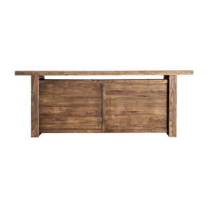Barra de bar Norvik de estilo contemporáneo, fabricado en madera de olmo en color marrón.