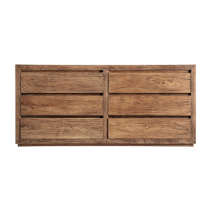 Cómoda Norvik de estilo contemporáneo, fabricado en madera de olmo en color marrón.